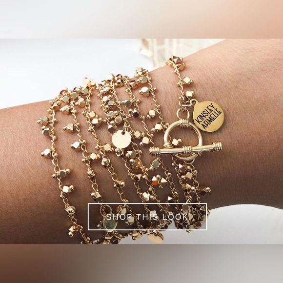 KINSLEY ARMELLE “Maya” Gold Plated Sterling Silver Wrap Bracelet (One Size)… - Picture 3 of 7